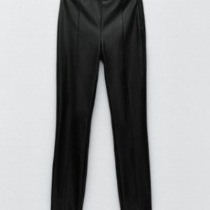 Zara Black Faux Leather Leggings